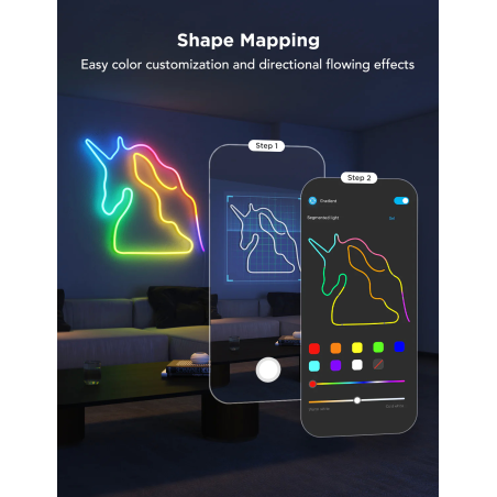 banda led neon govee h61d3 rgbic, inteligenta, 3m, sincronizare muzica, matter, wifi, alexa, google asistant