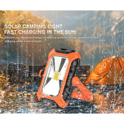 lanterna led superfire gm05,  panou solar, 500 lumeni, acumulator 5200mah, incarcare, usb-c