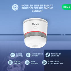 senzor smart de fum nous e8, zigbee