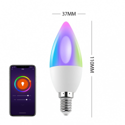 bec led rgb smart gosund wb6, rgb+cw, 5w, e14, control din aplicatie
