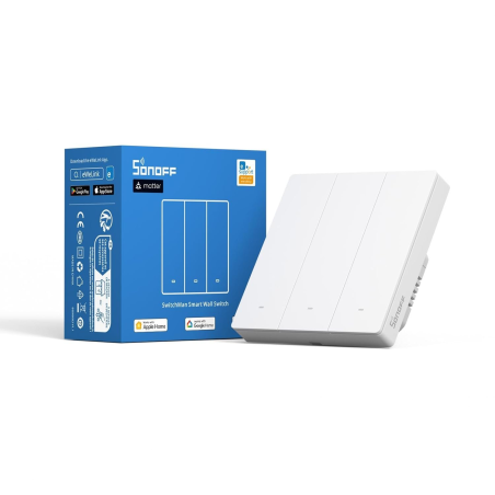intrerupator smart sonoff m5-3c-86w, wifi, 6a, matter, 3 canale