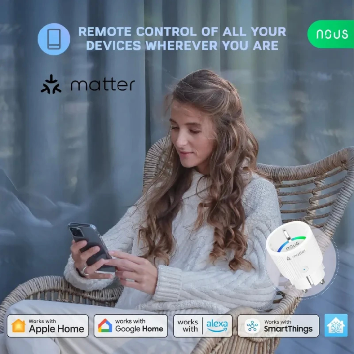 set 4 prize inteligente wifi nous a8m, 16a - matter
