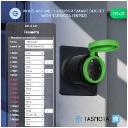 priza inteligenta wifi pentru exterior nous a6t, ip44, 16a - tasmota