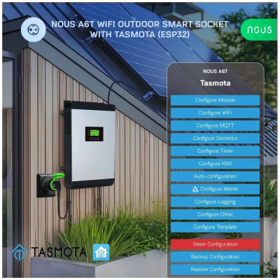 set 2 prize inteligente wifi pentru exterior nous a6t, ip44, 16a - tasmota