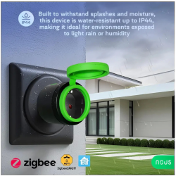 priza inteligenta wifi pentru exterior nous a6z,16a - zigbee 3.0, monitorizare energie, ip44