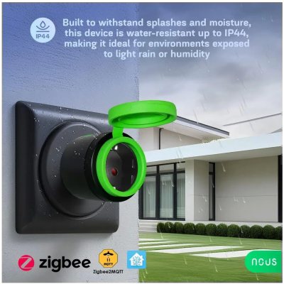 priza inteligenta wifi pentru exterior nous a6z,16a - zigbee 3.0, monitorizare energie, ip44