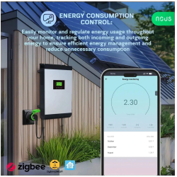 priza inteligenta wifi pentru exterior nous a6z,16a - zigbee 3.0, monitorizare energie, ip44