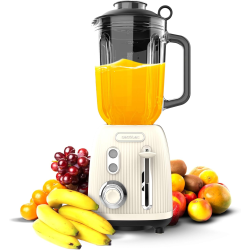 blender cecotec power black titanium retrobeige, 1200w, bol sticla 1.5l