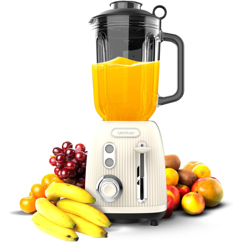 blender cecotec power black titanium retrobeige, 1200w, bol sticla 1.5l blender cecotec power black titanium retrobeige, 1200w, bol sticla 1.5l