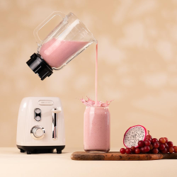 blender cecotec power black titanium retrobeige, 1200w, bol sticla 1.5l