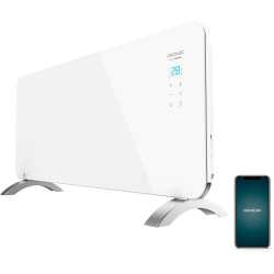 convector electric panou de sticla cecotec ready warm 6750 crystal smart, wifi, 2000 w, 20 m2, control aplicatie