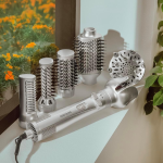 set perie rotativa de par cu aer cecotec ceramiccare 6in1 gyro, 1100w, uscator, perie electrica, ondulator