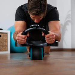 roata abdominala cu revenire si suport pentru cot cecotec drumfit ab fit pro, covoras antialunecare inclus