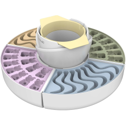 aparat 2 in 1 cecotec funsugar gummy pentru preparat jeleuri si fondue de ciocolata ,40 w, 4 matrite din silicon, 4 tavi detasab