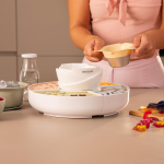 aparat 2 in 1 cecotec funsugar gummy pentru preparat jeleuri si fondue de ciocolata ,40 w, 4 matrite din silicon, 4 tavi detasab