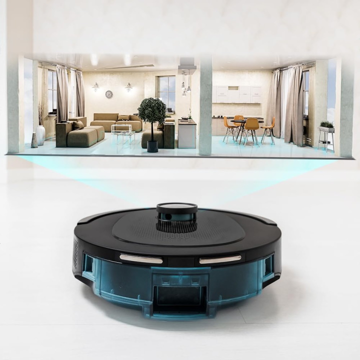 robot de aspirare conga 8490 ultimate ultra, 4 in 1, 7000 pa, laser, autonomie 170 minute, 2 perii centrale, functie mop, baza a