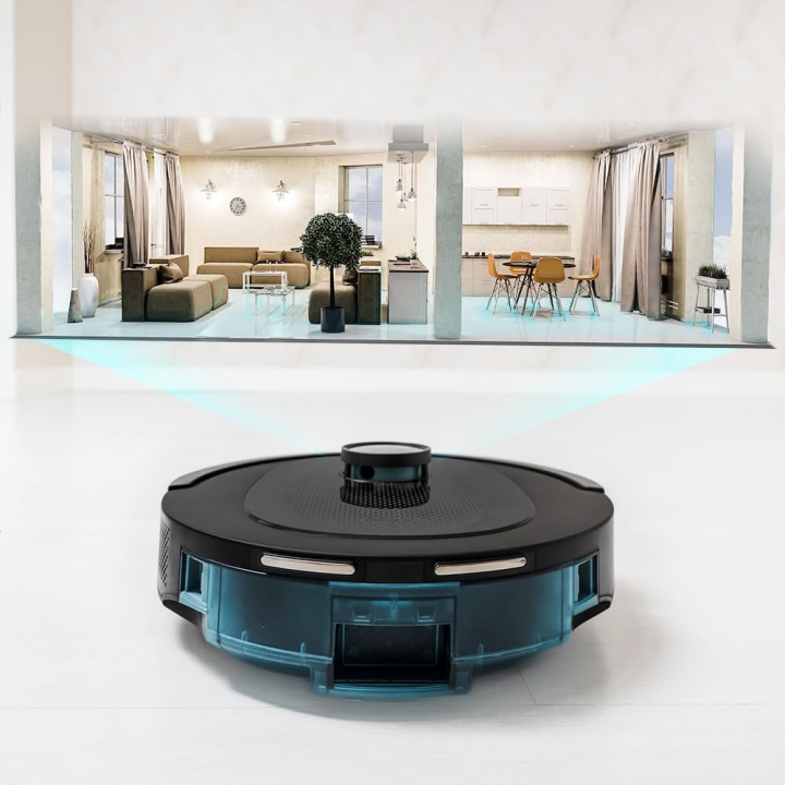 robot de aspirare conga 8490 ultimate ultra, 4 in 1, 7000 pa, laser, autonomie 170 minute, 2 perii centrale, functie mop, baza a
