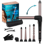 ondulator cecotec surfcare twistwaves, 5 capete interschimbabile, invelis ceramic, cot 90 grade, manusi termice, geanta si 2 cle