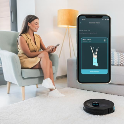 robot de aspirare conga 8490 ultimate ultra, 4 in 1, 7000 pa, laser, autonomie 170 minute, 2 perii centrale, functie mop