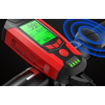 lanterna pentru bicicleta 4 in 1 superfire bm01, 300 lumeni, afisare viteza, km, temperatura, display cu afisaj, 5 functii,