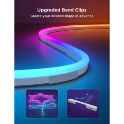 banda led govee neon rope 2 h61d4-b rgbic, inteligenta, 4m, sincronizare muzica, matter, wifi, alexa, google asistant -negru