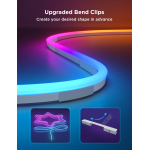 banda led govee neon rope 2 h61d4-b rgbic, inteligenta, 4m, sincronizare muzica, matter, wifi, alexa, google asistant -negru