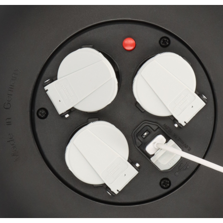 prelungitor cu tambur brennenstuhl vario line, 3 prize, 2 usb, 10m, h05vv-f 3g1,5