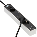 prelungitor brennenstuhl ecolor 3 prize, countdown, 1x usb a, 1x usb-c, buton on off 1,5m h05vvf 3g1,5, alb negru