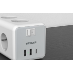 prelungitor tip cub tessan ts-306-c, 6 prize, 2 usb, 1 usb-c, 3a, cablu 2m prelungitor tip cub tessan ts-306-c, 6 prize, 2 usb, 1 usb-c, 3a, cablu 2m