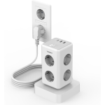 prelungitor tip turn tessan ts-306ts-c, 6 prize, 2 usb, 1 usb-c, 3a, cablu 2m