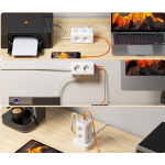 prelungitor tip turn tessan ts-306ts-c, 6 prize, 2 usb, 1 usb-c, 3a, cablu 2m