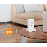 prelungitor tip turn tessan ts-306ts-c, 6 prize, 2 usb, 1 usb-c, 3a, cablu 2m