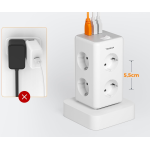 prelungitor tip turn tessan ts-306ts-c, 6 prize, 2 usb, 1 usb-c, 3a, cablu 2m
