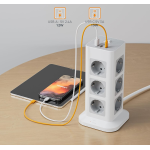 prelungitor tip turn tessan tps04-de, 12 prize, 3 usb, 1 usb-c, 3a, cablu 2m prelungitor tip turn tessan tps04-de, 12 prize, 3 usb, 1 usb-c, 3a, cablu 2m