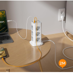 prelungitor tip turn tessan tps04-de, 12 prize, 3 usb, 1 usb-c, 3a, cablu 2m prelungitor tip turn tessan tps04-de, 12 prize, 3 usb, 1 usb-c, 3a, cablu 2m