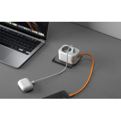 adaptor priza tessan ts-332, 1 priza, 1 port usb-c, 1 port usb, 10a
