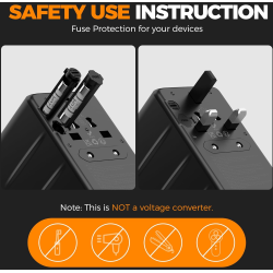 adaptor priza international tessan ts-wta02, 2xusb, 2xusb-c ,1xusb-c incarcare rapida , 35w