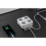 adaptor priza tessan ts-302-de-c, 4 prize, 2 x usb-a, 1x usb-c, 10a