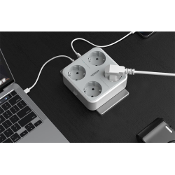 adaptor priza tessan ts-302-de-c, 4 prize, 2 x usb-a, 1x usb-c, 10a