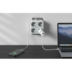 adaptor priza tessan ts-302-de-c, 4 prize, 2 x usb-a, 1x usb-c, 10a