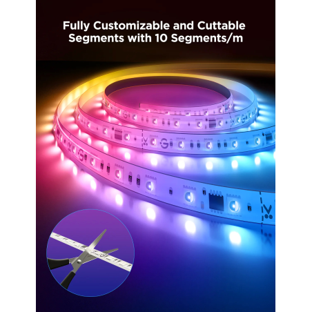 banda led govee h61f5 2 pro, 5m, rgbww, 60 leds m,  alexa, google asistant, matter, bluetooth, wi-fi