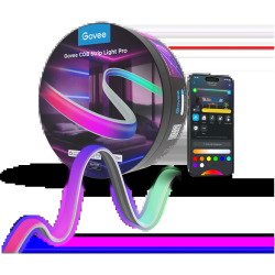 banda led govee cob h61e5 pro, 3m, rgbic+w, 1260 leds m,  alexa, google asistant, matter, bluetooth, wi-fi