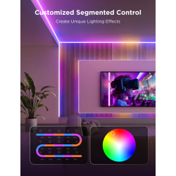 banda led govee cob h61e5 pro, 3m, rgbic+w, 1260 leds m,  alexa, google asistant, matter, bluetooth, wi-fi