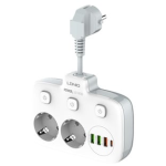 prelungitor ldnio se2435, 2 prize, 3 x usb-a, 1x usb-c, incarcare rapida qc 3.0, 10a