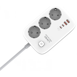 prelungitor ldnio se3436, 3 prize, 2 x usb-a, 2x usb-c, 65w, 2m