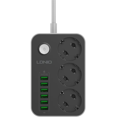 prelungitor ldnio se3631, 3 prize, 6 x usb-a, 17w, 2m