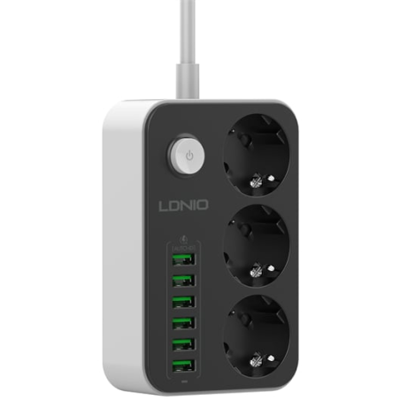 prelungitor ldnio se3631, 3 prize, 6 x usb-a, 17w, 2m