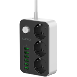 prelungitor ldnio se3631, 3 prize, 6 x usb-a, 17w, 2m