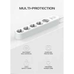 prelungitor ldnio se4432, 4 prize, 4 x usb-a, pd quick charge, 17w, 2m