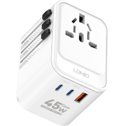 adaptor priza international gan ldnio z8, 1xusb, 2xusb-c, incarcare rapida, 45w